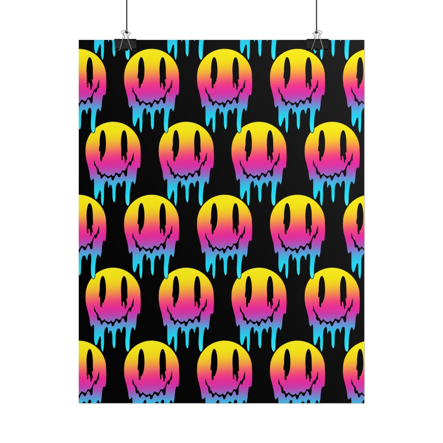 Neon Drip Smiley Poster