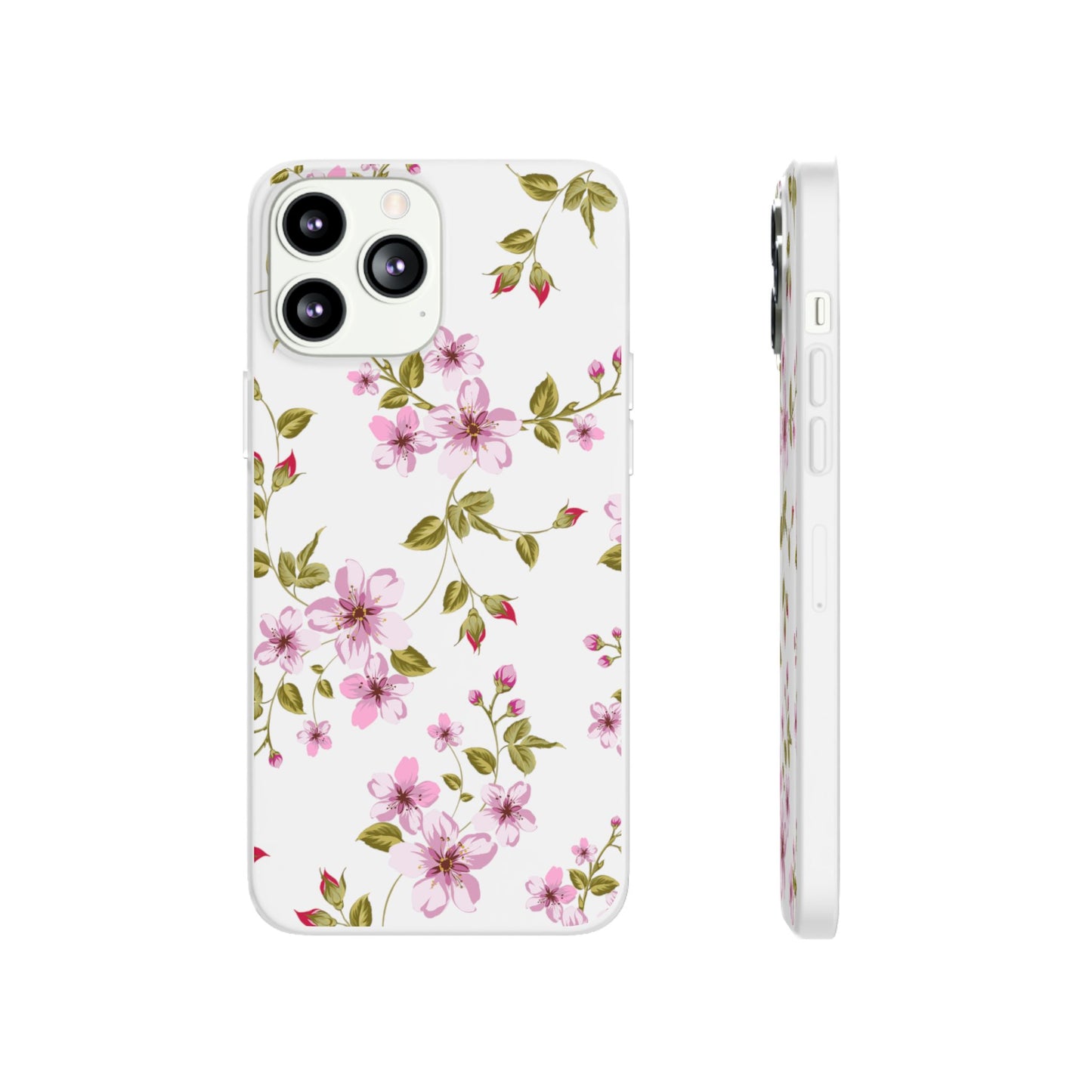 Floral Pink Blossom Flexi Case — Slim Protective Phone Case with Watercolor Cherry Blossom Design