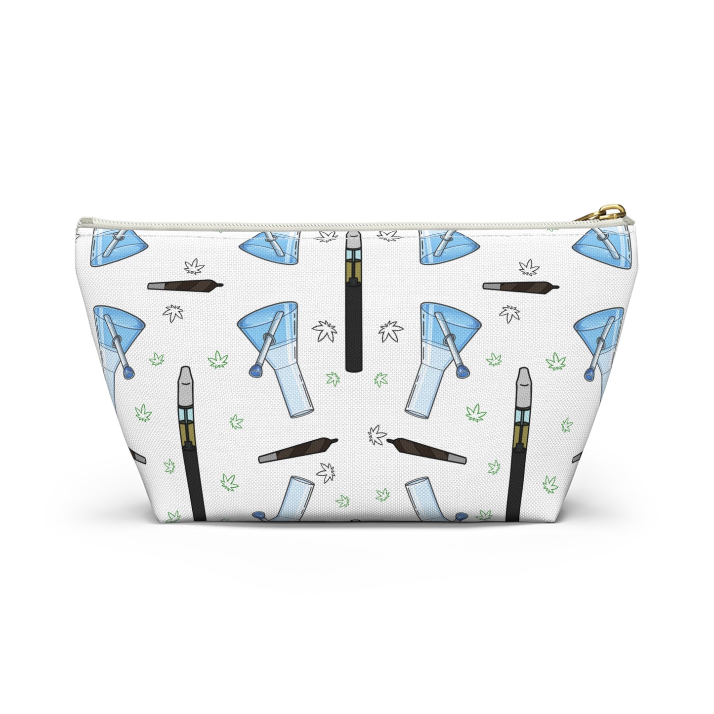 Vape & Accessories Pattern T-Bottom Accessory Pouch — Travel Makeup & Gadget Organizer