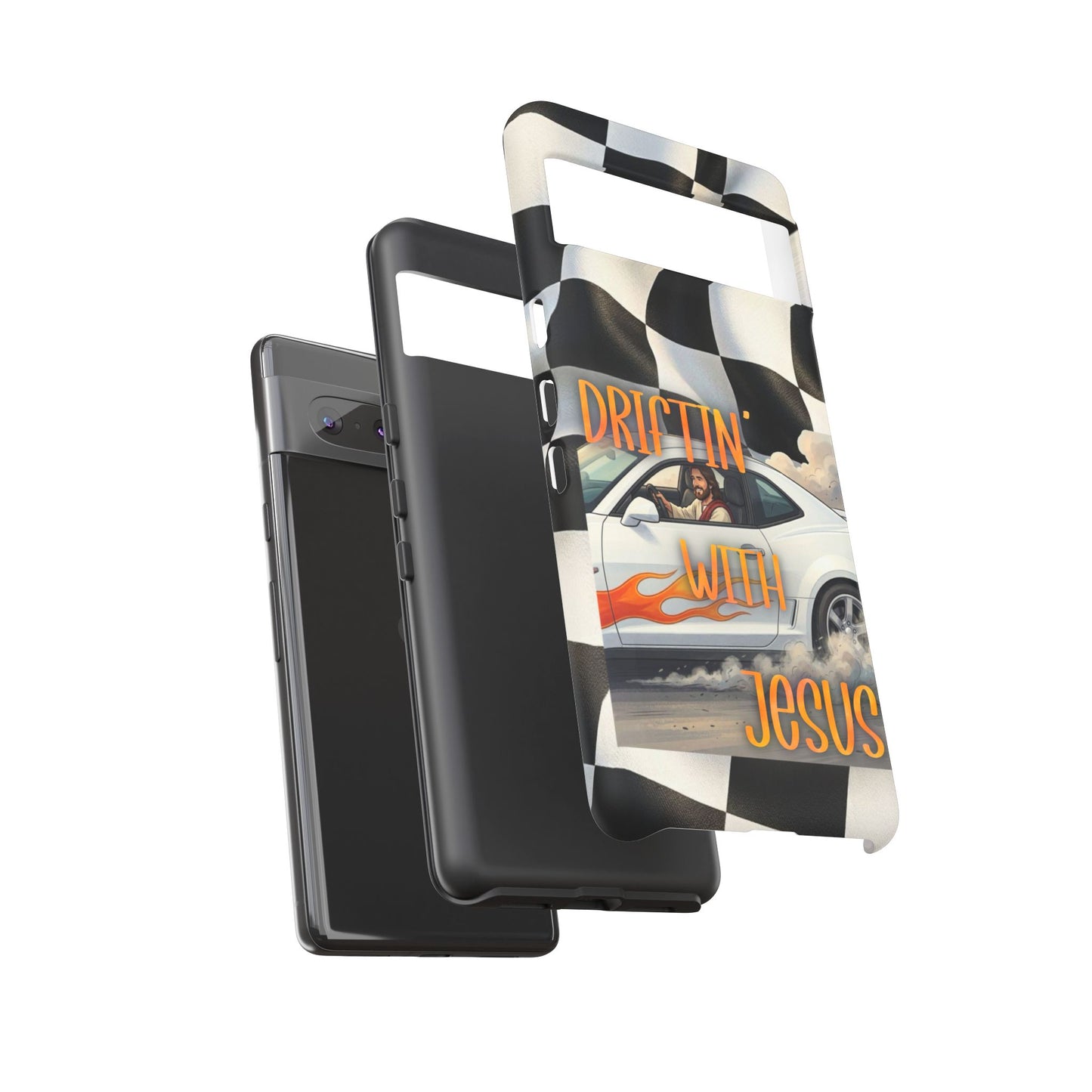 Phone Case — "Driftin' With Jesus" Racing Crosscheck Design - Samsung/ Google phones