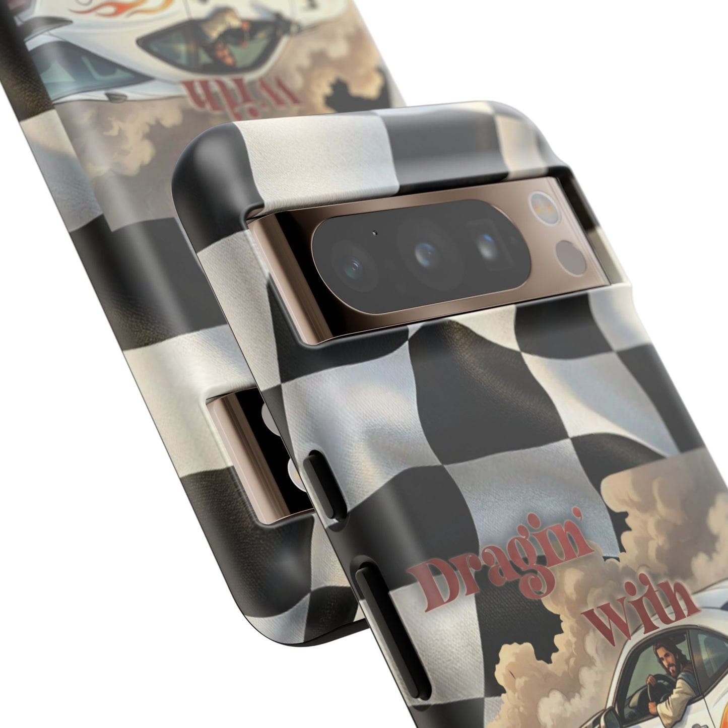 Phone Case — "Dragin' With Jesus" Racing Checkered flag - Samsung / Google phones