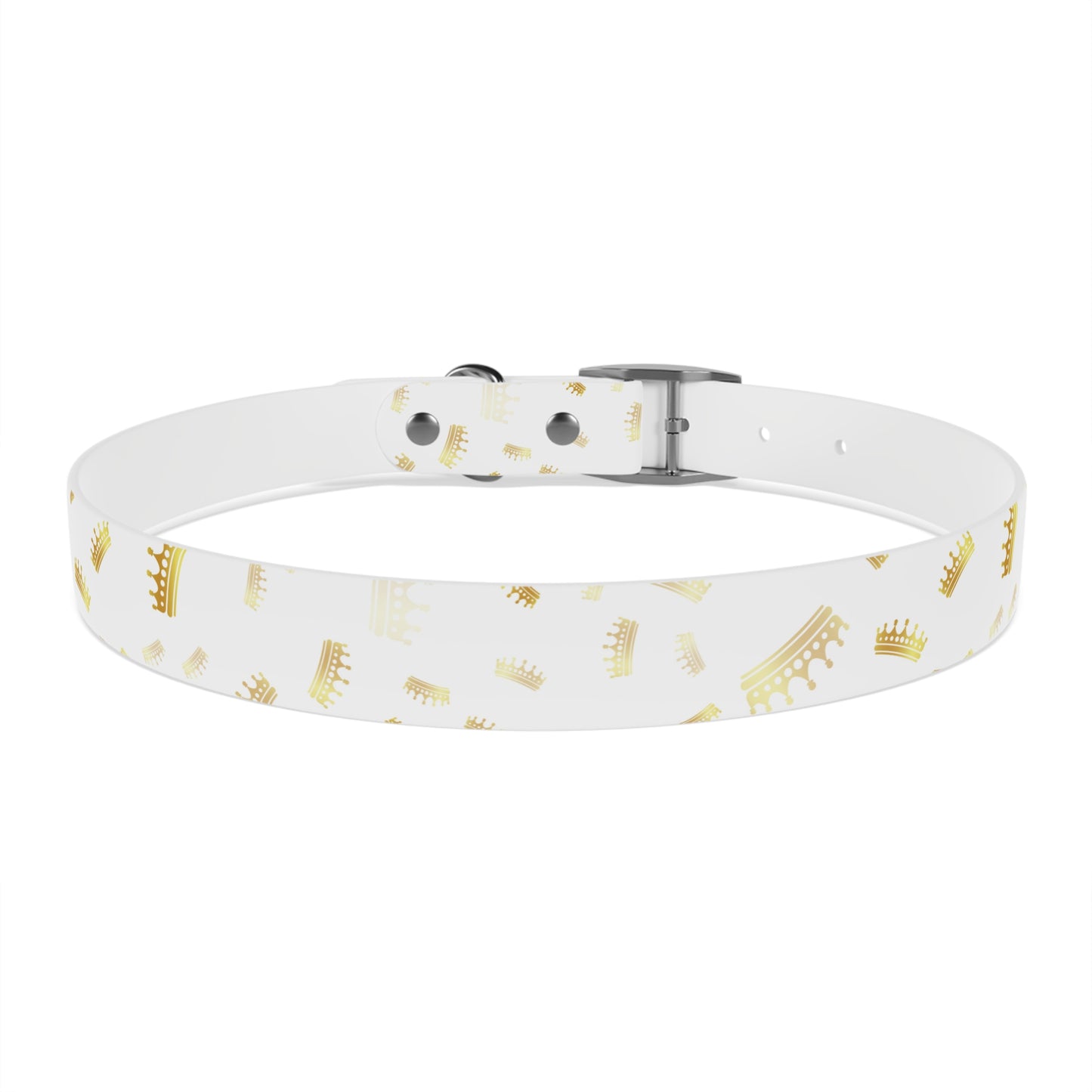 Gold Crown Pattern Dog Collar — Royal Pet Collar for Small & Large Dogs
