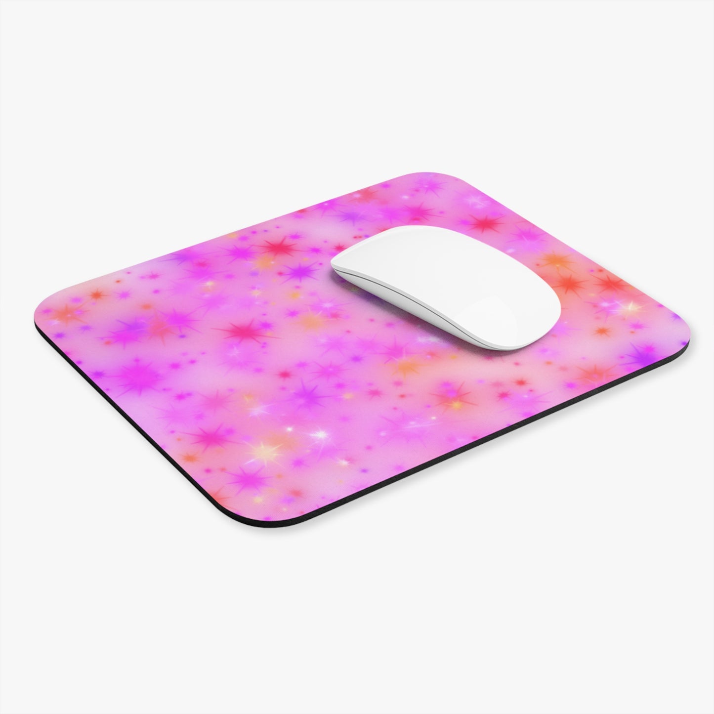 Pink Starburst Mouse Pad — Sparkle Desk Mat for Girls, Teens & Gamers