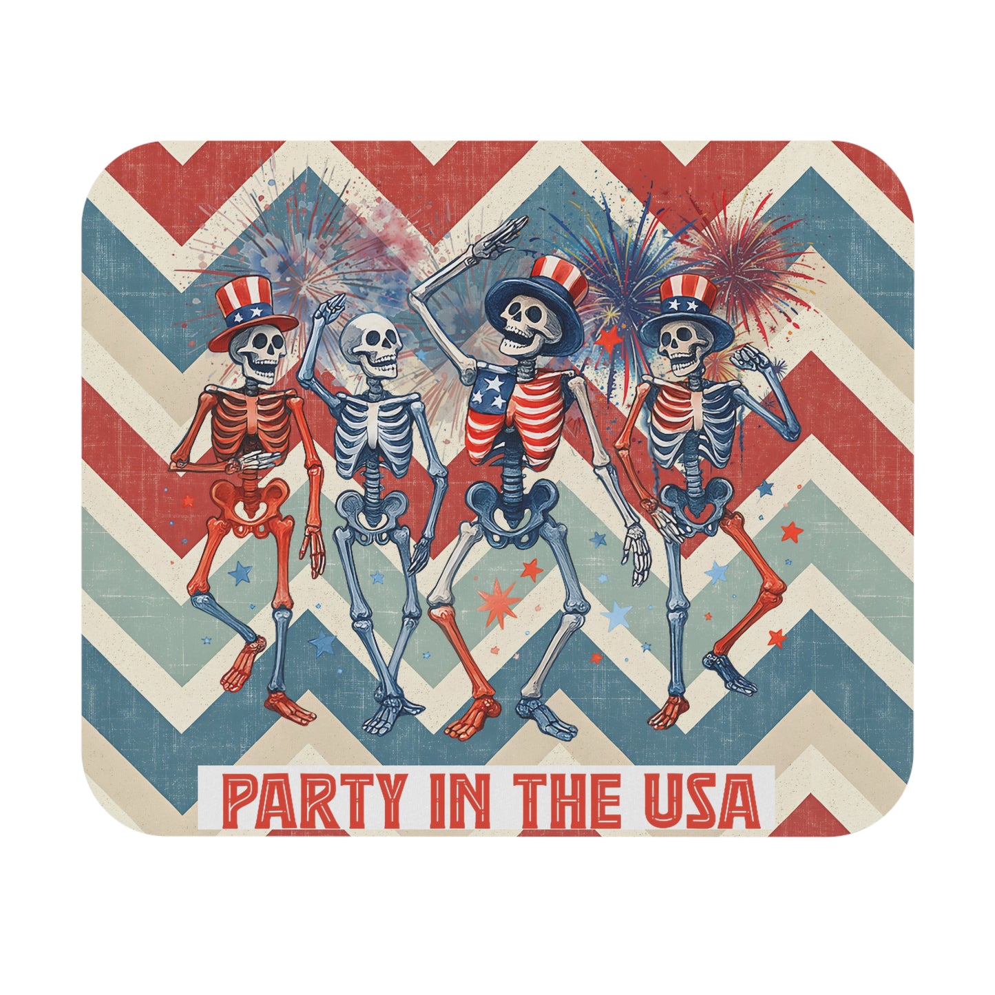 Patriotic Skeletons "Party in the USA" Mouse Pad