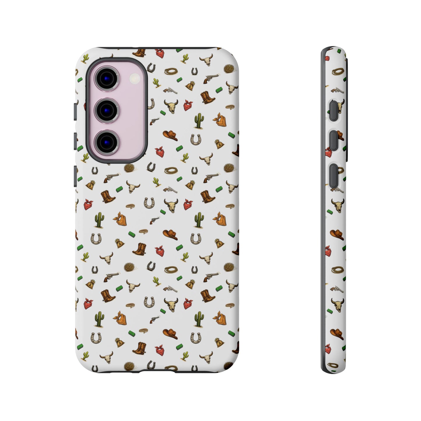 Western Pattern Phone Case — Cowboy Boots, Hats, Horseshoes & Cactus Tough Case