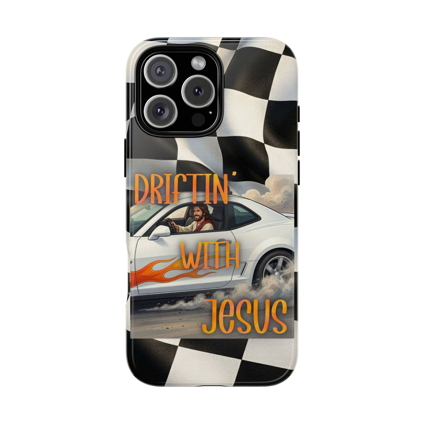 Phone Case — "Driftin' with Jesus" Racing Flag Design- iPhone