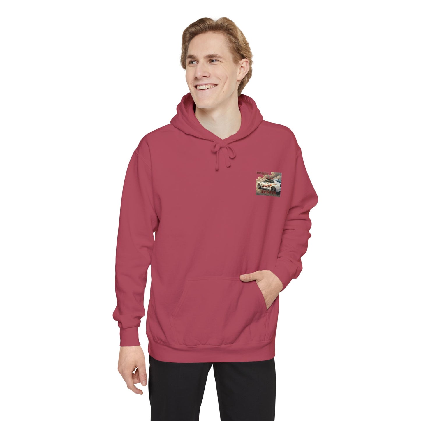 Dragin with Jesus Hoodie — Small Chest Print