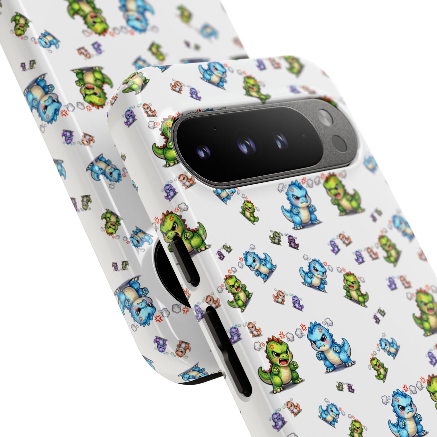 Cute Dino Pattern Phone Case — Playful Cartoon Dinosaur Tough Phone Cover