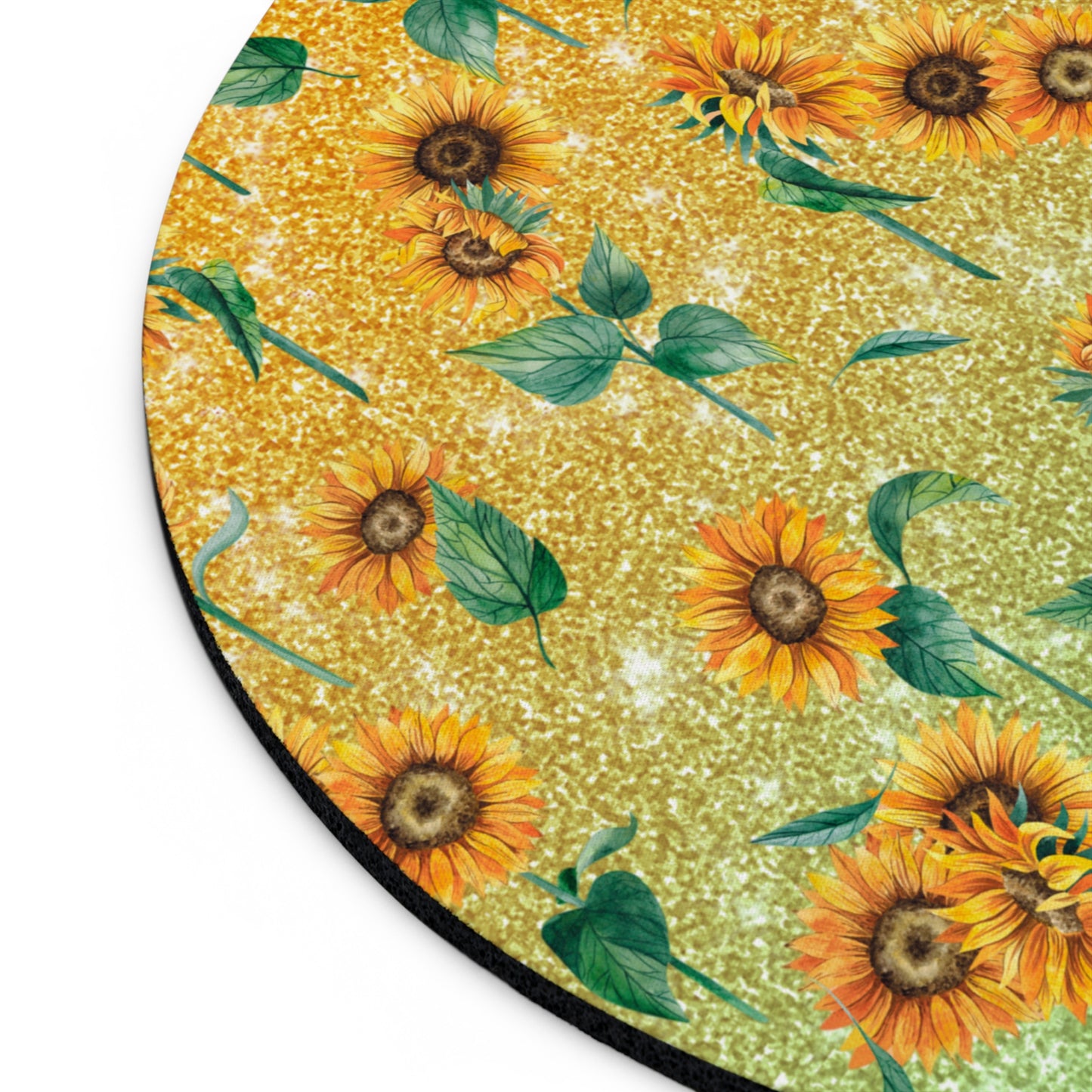 Sunflower Pattern Mouse Pad — Bright Floral Desk Mousepad
