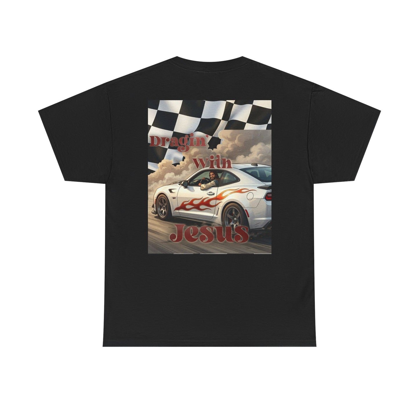 T-Shirt — "Dragin' With Jesus" Retro Racing Graphic Tee