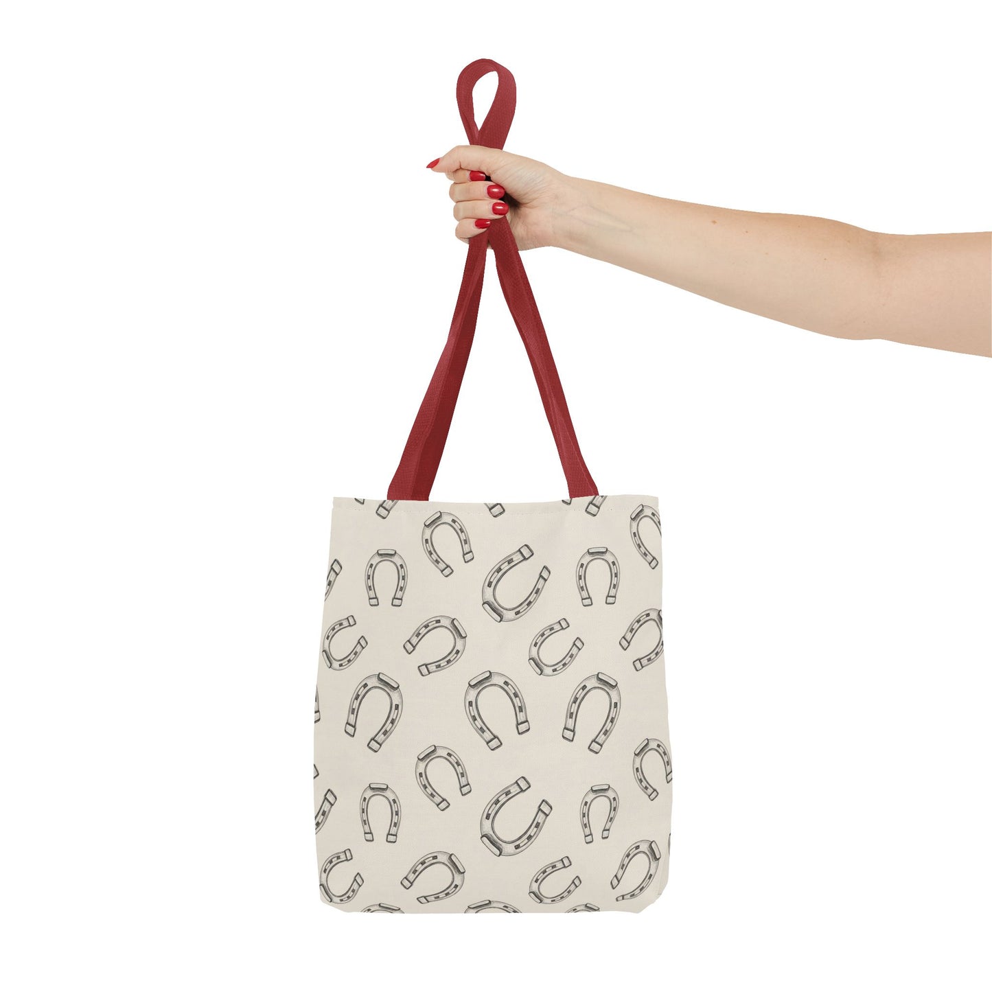 Horseshoe Pattern Tote Bag – Lucky Neutral Printed Canvas Tote