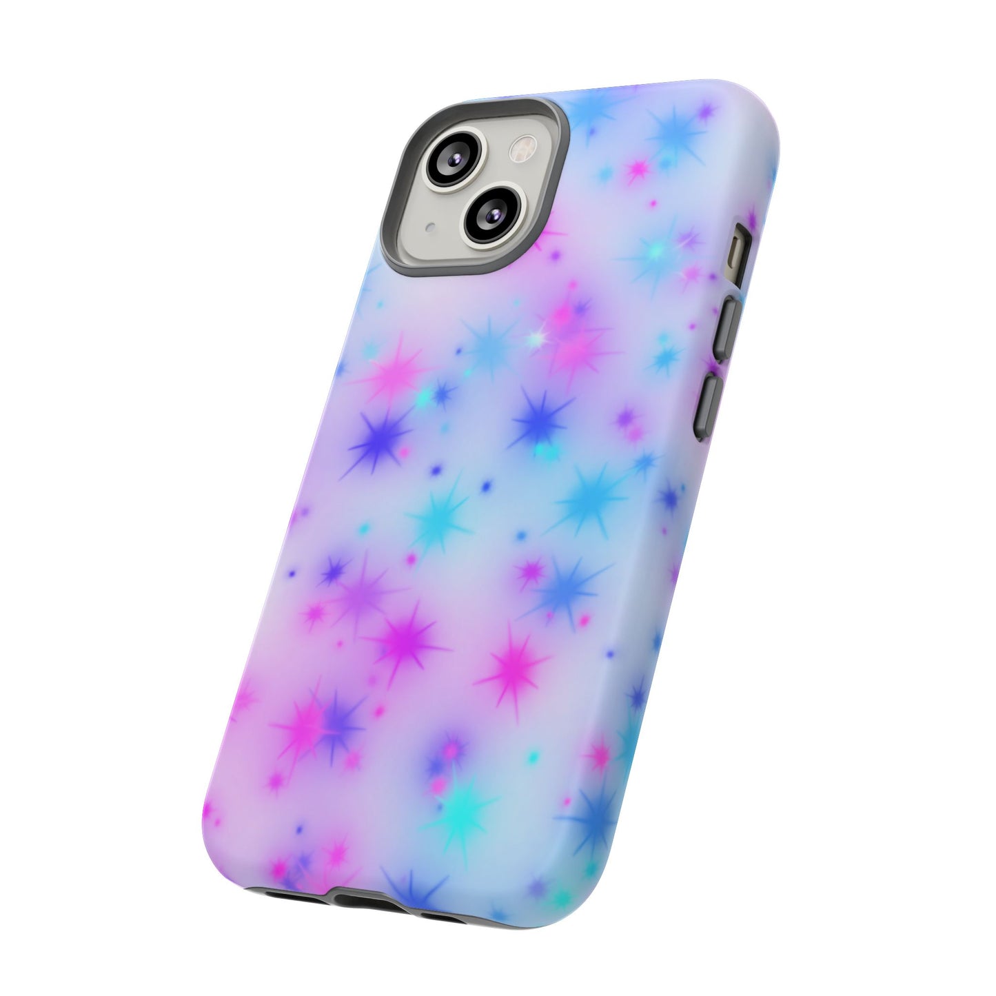 Galaxy Starburst Tough Phone Case — Pastel Pink & Blue Sparkle Protective Cover