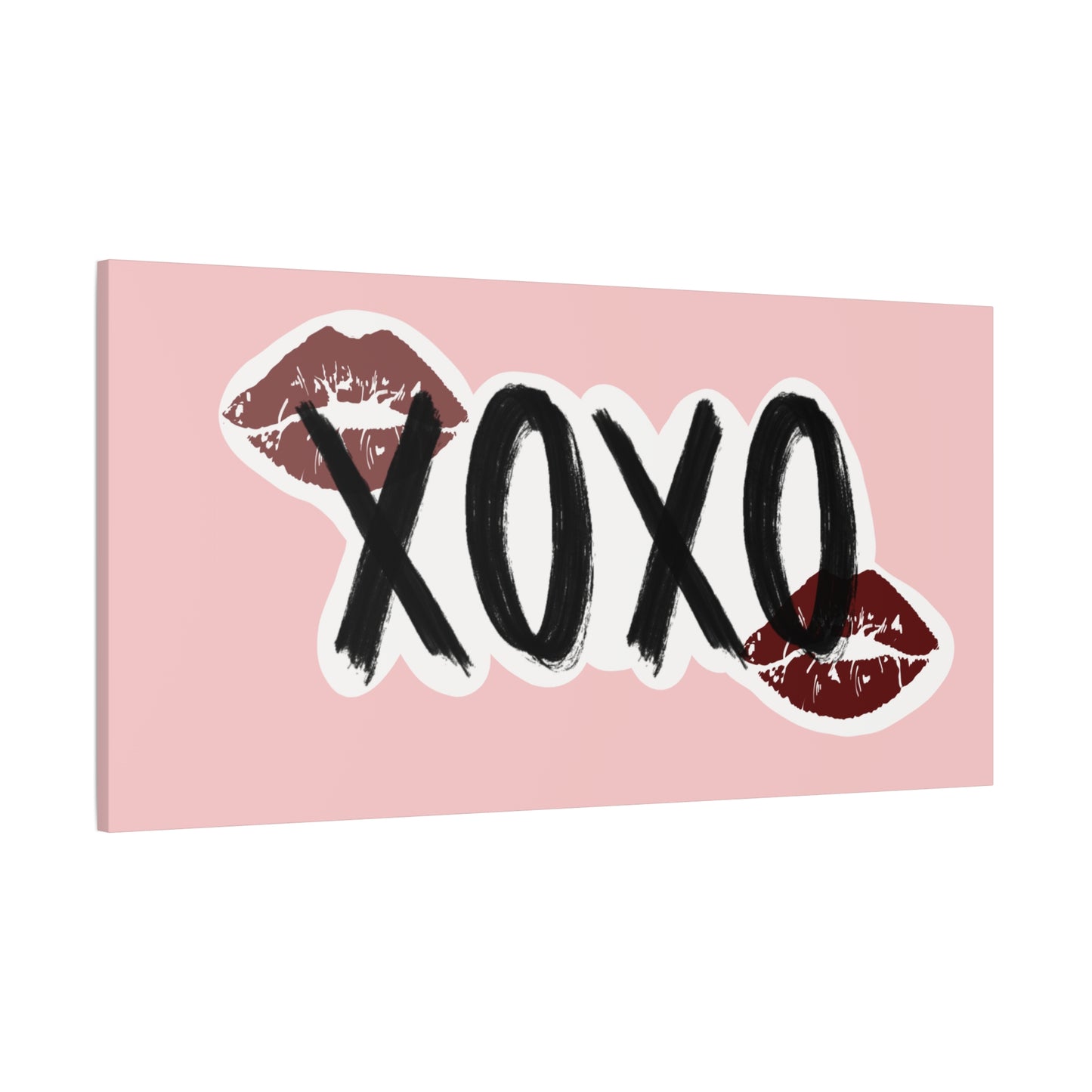 XOXO Kiss Wall Canvas — Pink Romantic Home Décor for Valentine’s Day