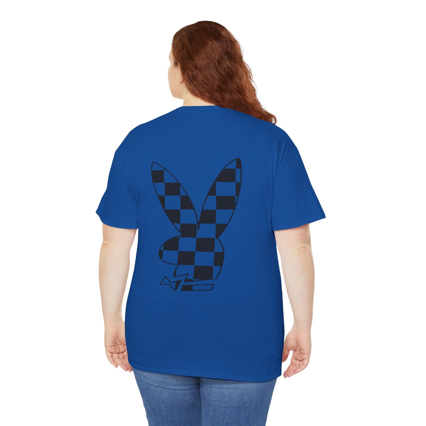 Checkerboard Bunny Tee — Retro Skate-Inspired Graphic T-Shirt