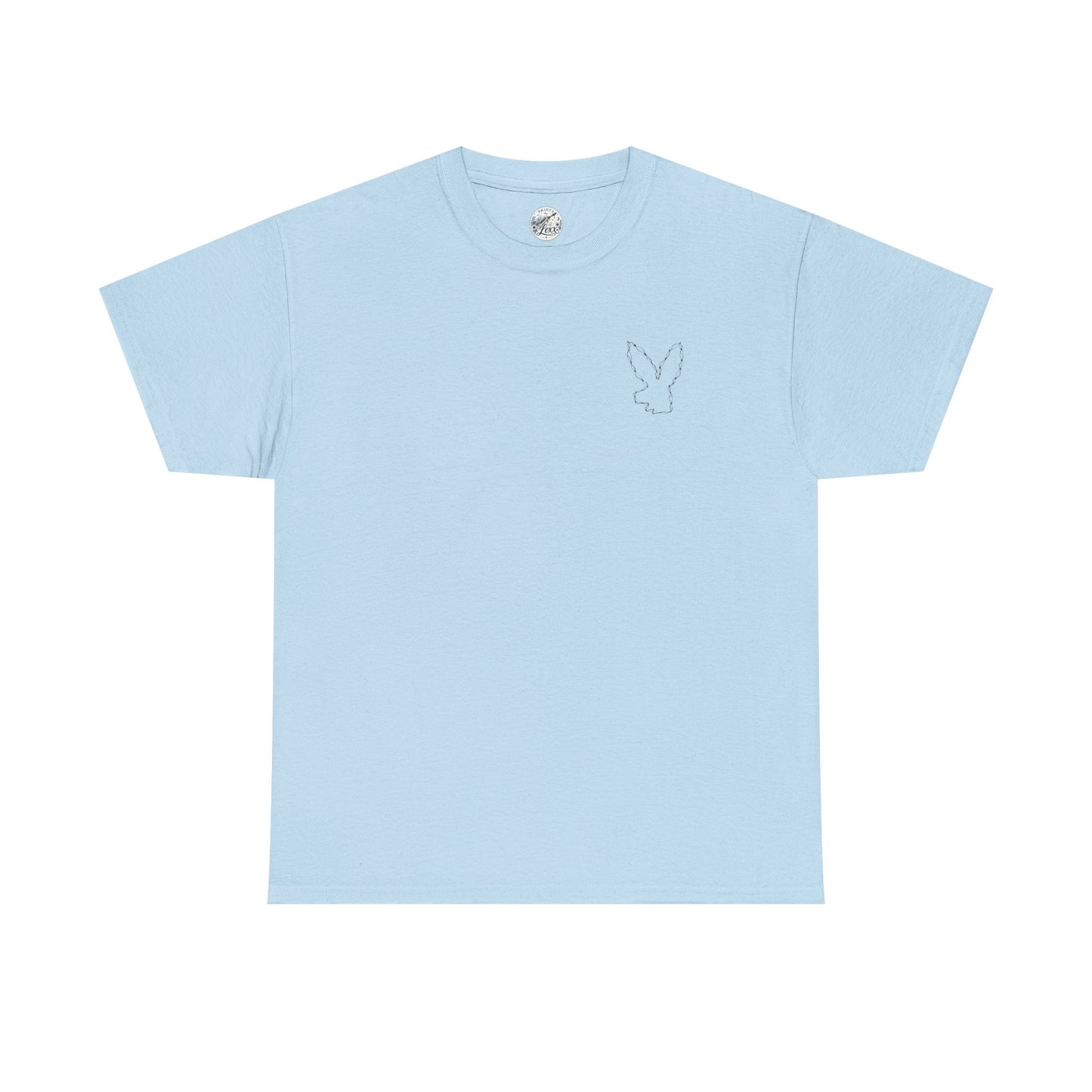 Bunny Outline Tee — Minimal Floral Rabbit Graphic T‑Shirt