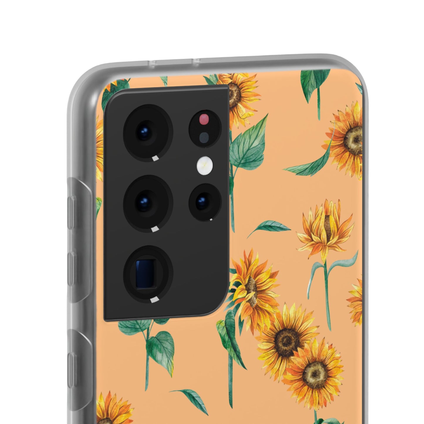 Sunflower Pattern Phone Case — Floral Peach Slim Flexi Case
