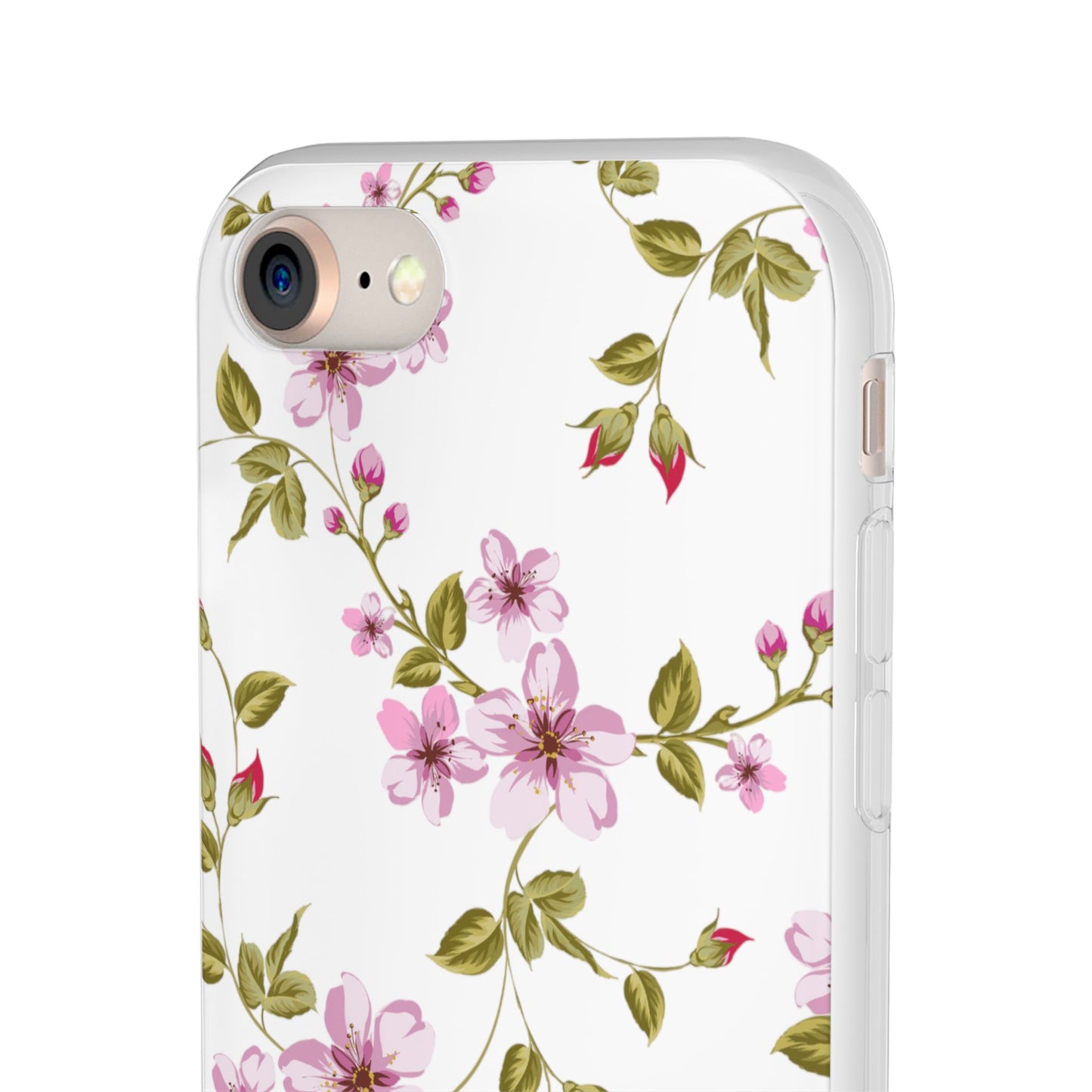 Floral Pink Blossom Flexi Case — Slim Protective Phone Case with Watercolor Cherry Blossom Design