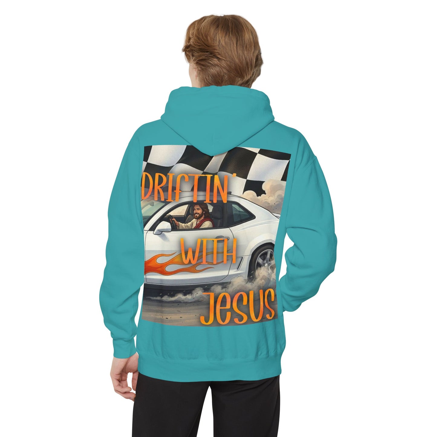 Drifting with jesus Hoodie — racing Graphic