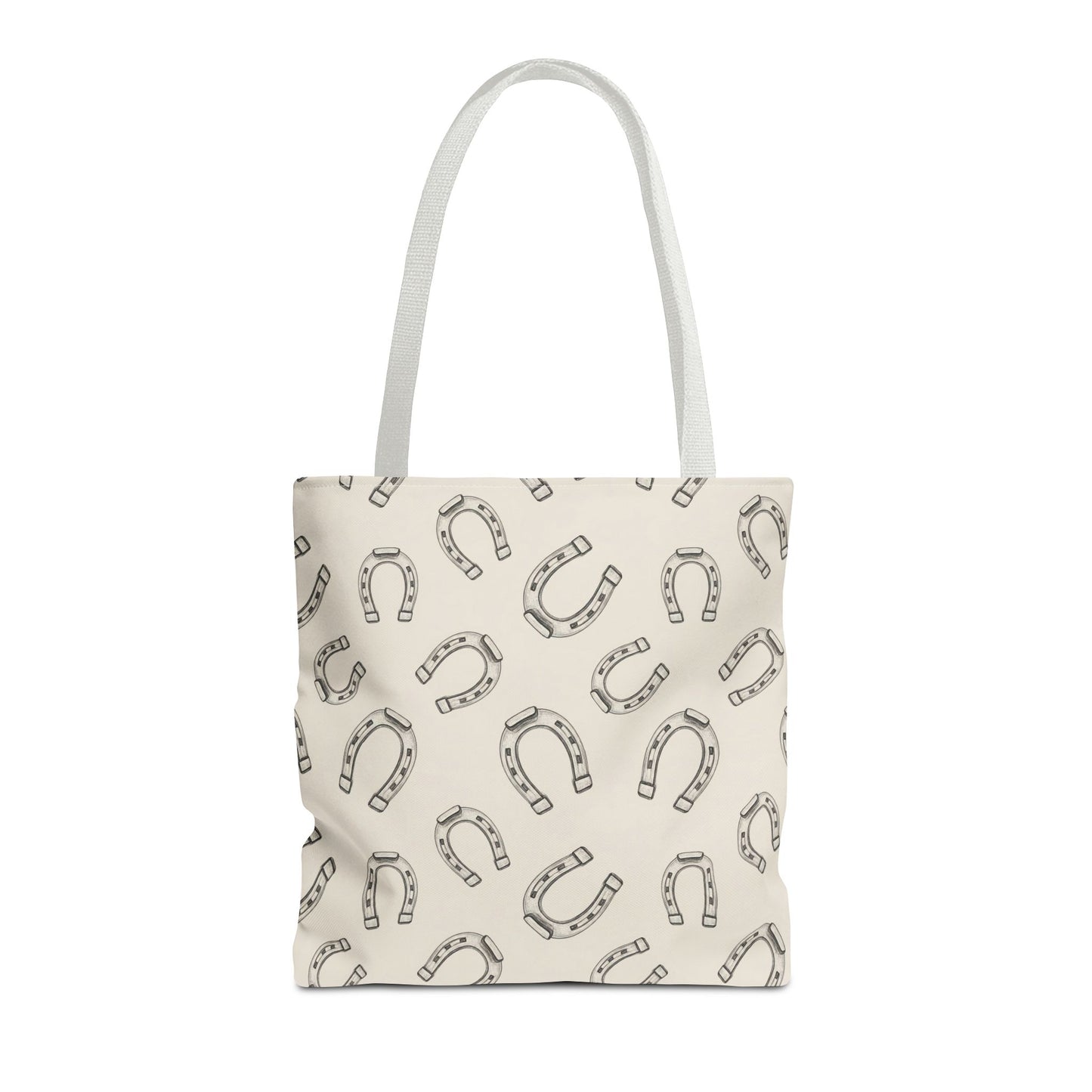 Horseshoe Pattern Tote Bag – Lucky Neutral Printed Canvas Tote