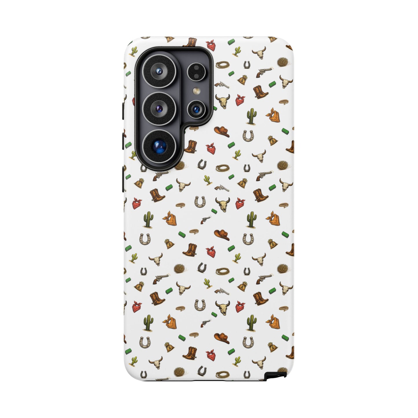 Western Pattern Phone Case — Cowboy Boots, Hats, Horseshoes & Cactus Tough Case