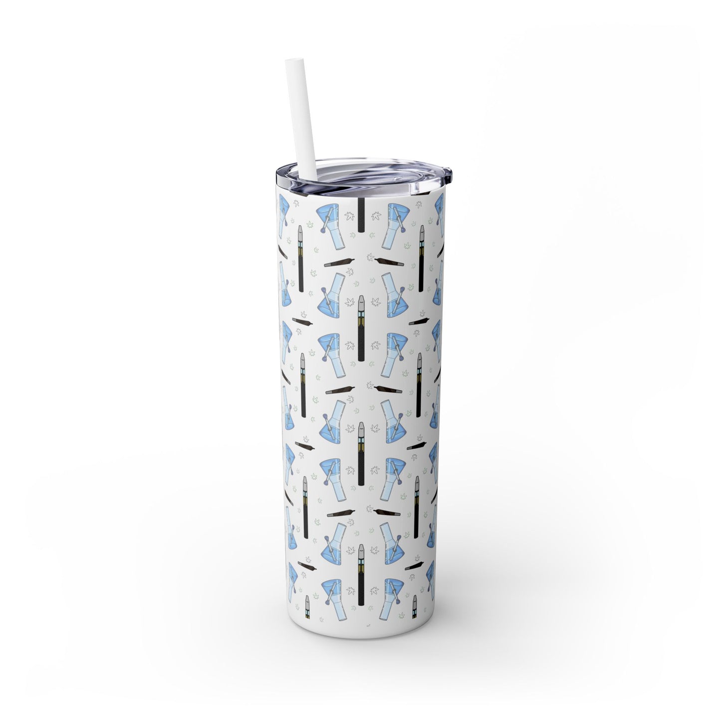 20oz Skinny Tumbler – Bongs & Penjamin Pattern | Travel Straw Cup for Stylists