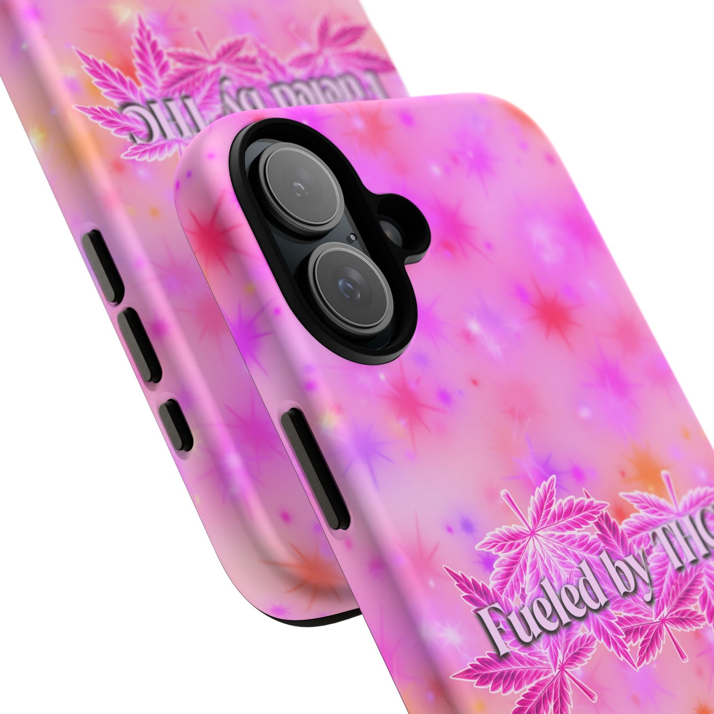 Fueled by THC Phone Case — Pink Cannabis Leaf Protective Case