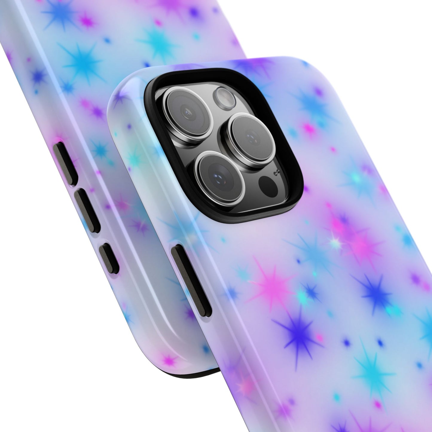 Galaxy Starburst Tough Phone Case — Pastel Pink & Blue Sparkle Protective Cover