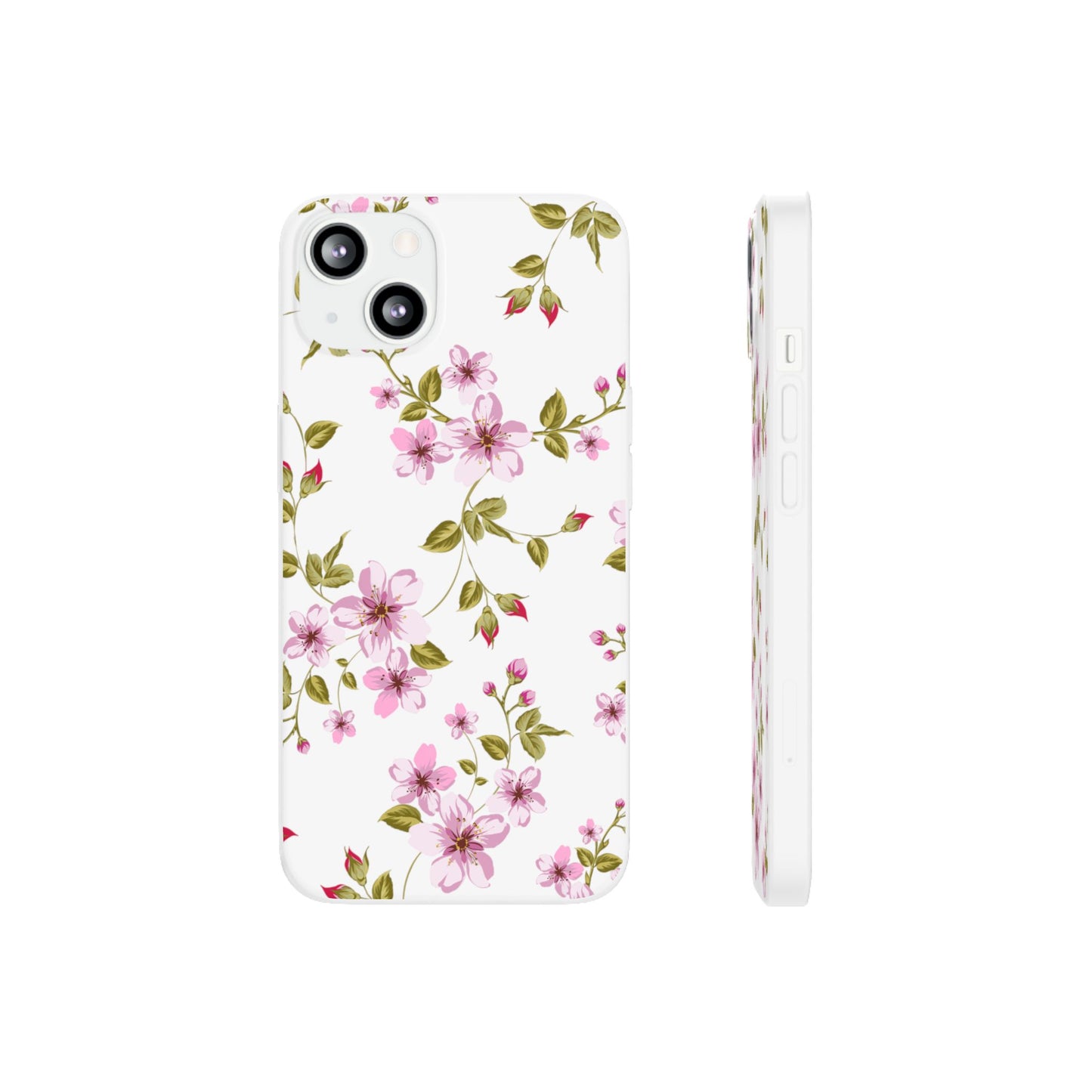Floral Pink Blossom Flexi Case — Slim Protective Phone Case with Watercolor Cherry Blossom Design