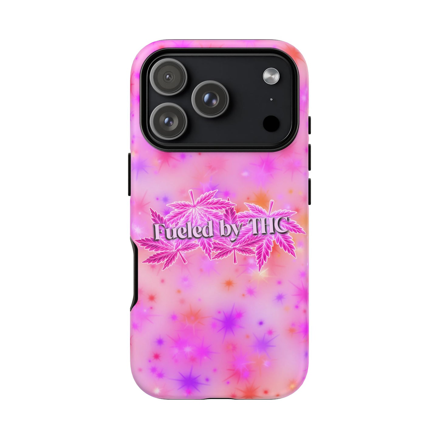 Fueled by THC Phone Case — Pink Cannabis Leaf Protective Case