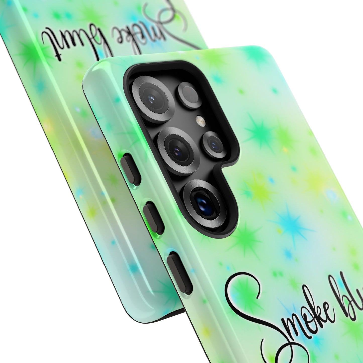 Phone Case — "Smoke blunt Serve cunt" Green Starburst Protective Case