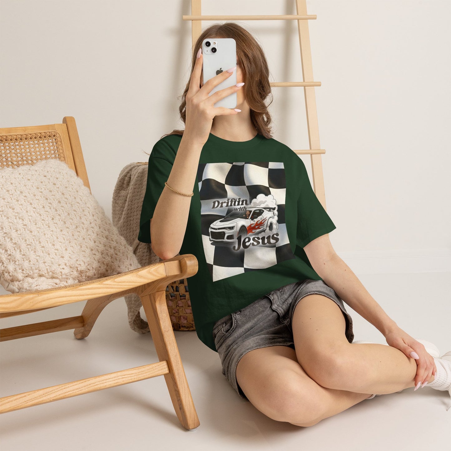 Driftin' with Jesus Tee — Christian Racing Graphic T-Shirt