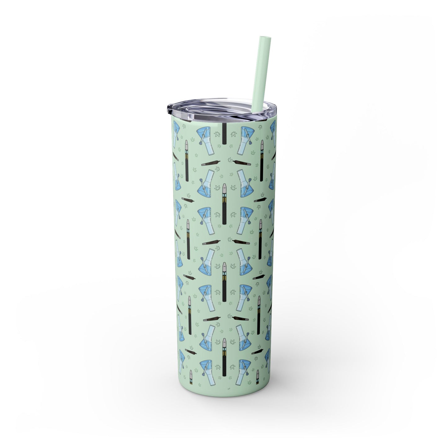 20oz Skinny Tumbler – Bongs & Penjamin Pattern | Travel Straw Cup for Stylists