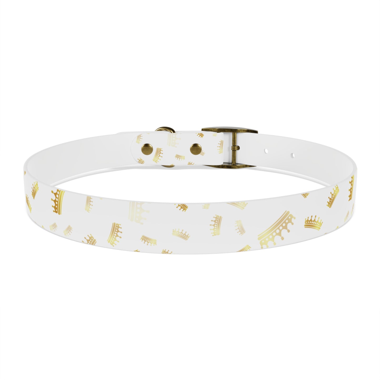 Gold Crown Pattern Dog Collar — Royal Pet Collar for Small & Large Dogs