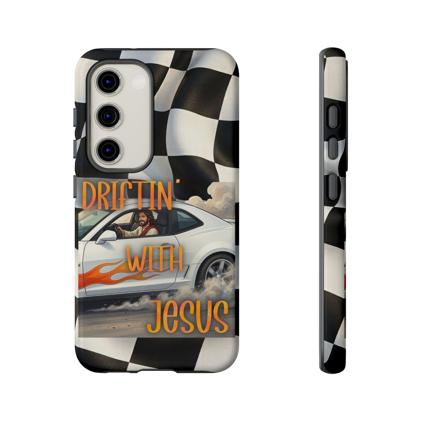 Phone Case — "Driftin' With Jesus" Racing Crosscheck Design - Samsung/ Google phones