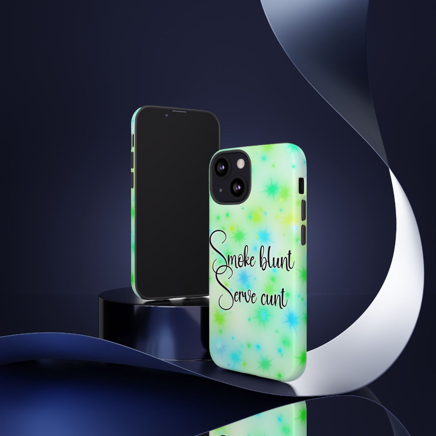 Phone Case — "Smoke blunt, Serve cunt" Green Starburst Tough Case