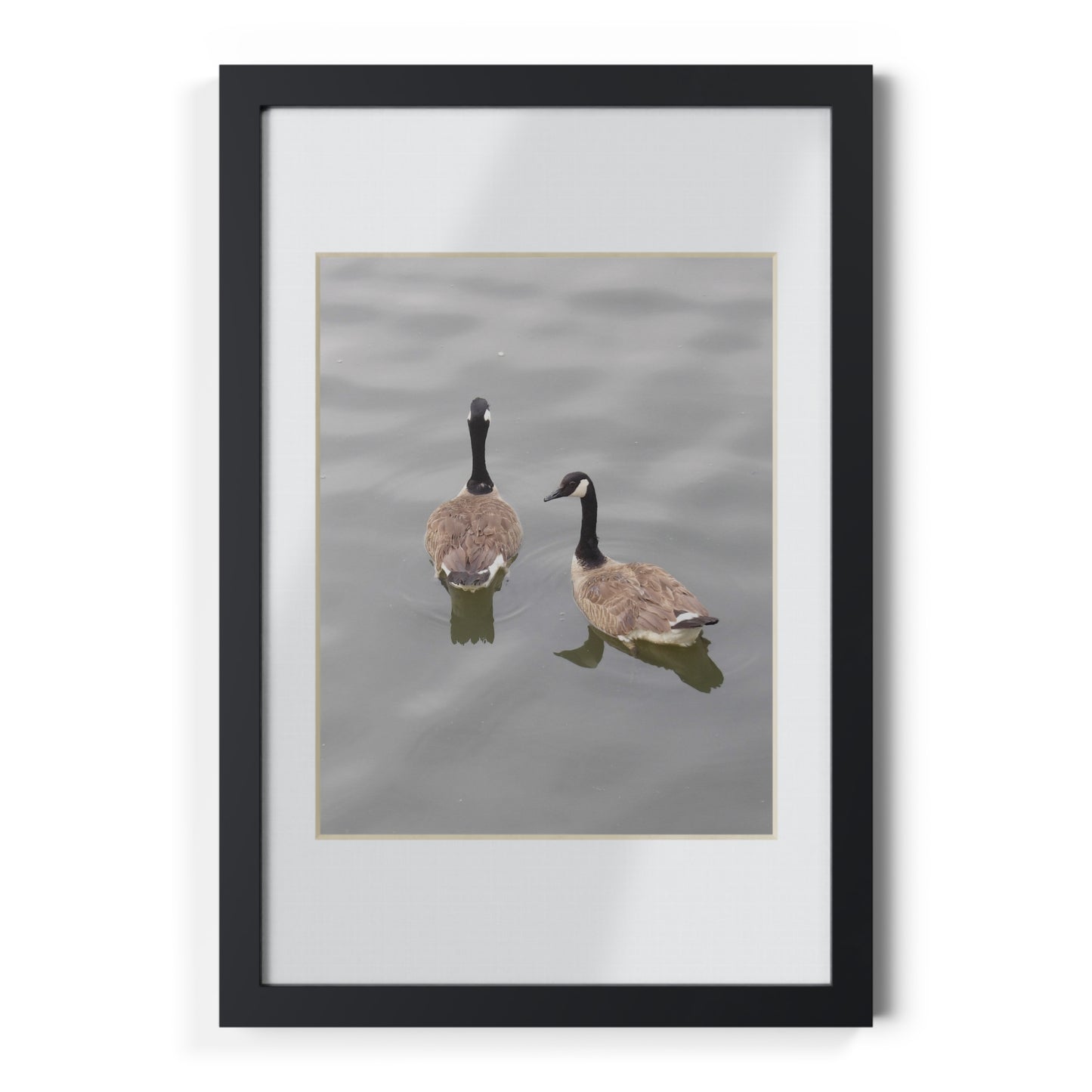 Black Framed Goose Photo Print — Minimal Wildlife Wall Art