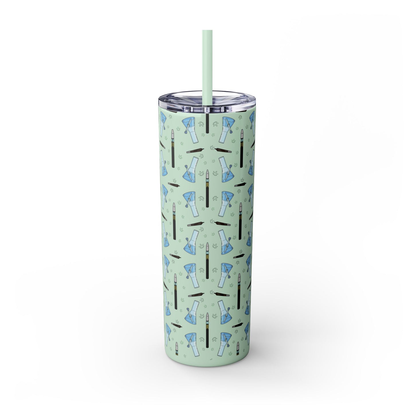 20oz Skinny Tumbler – Bongs & Penjamin Pattern | Travel Straw Cup for Stylists