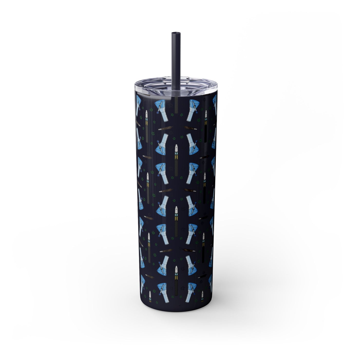 20oz Skinny Tumbler – Bongs & Penjamin Pattern | Travel Straw Cup for Stylists