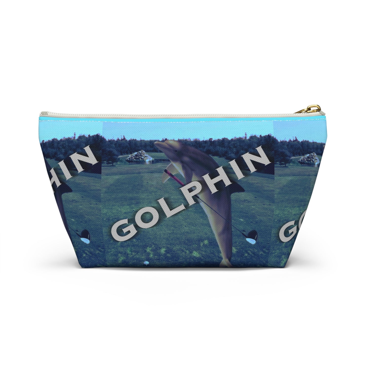 Golphin Dolphin Print Accessory Pouch — T‑Bottom Cosmetic Bag
