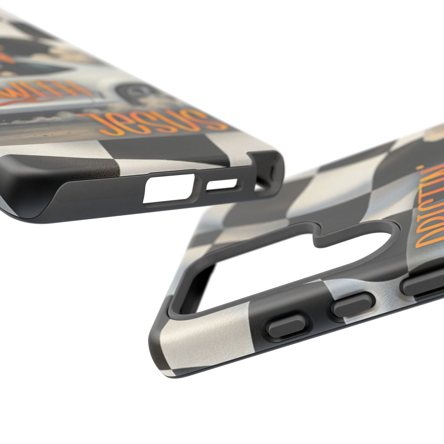 Phone Case — "Driftin' With Jesus" Racing Crosscheck Design - Samsung/ Google phones