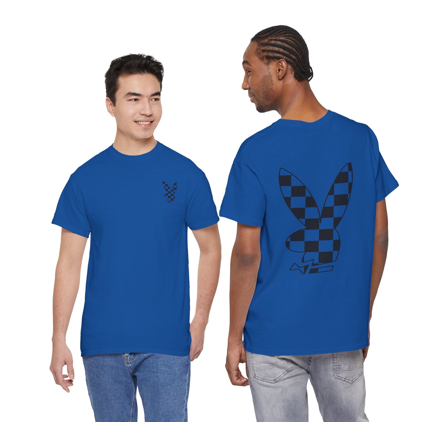 Checkerboard Bunny Tee — Retro Skate-Inspired Graphic T-Shirt