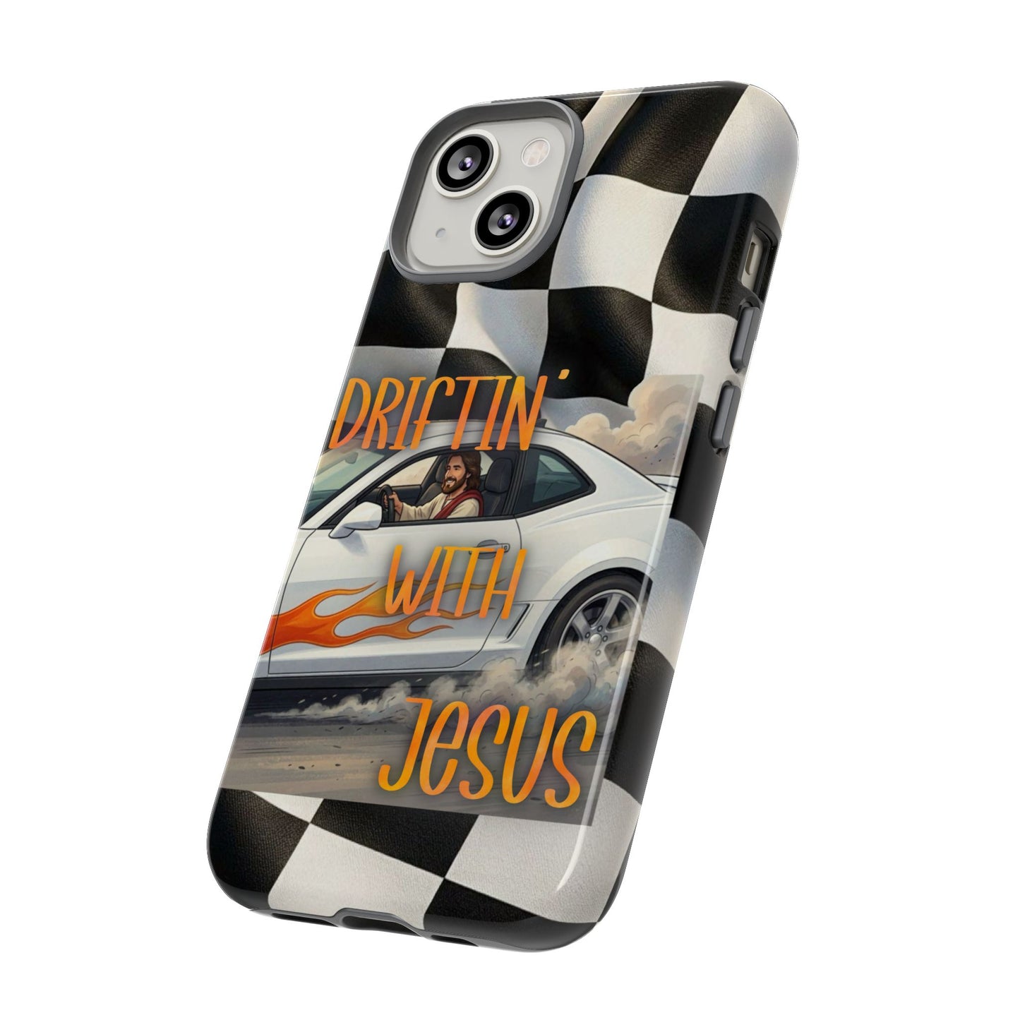 Phone Case — "Driftin' with Jesus" Racing Flag Design- iPhone