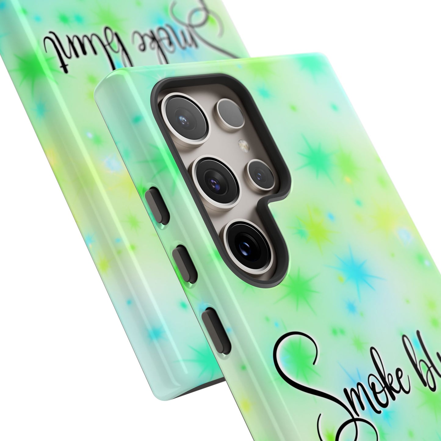 Phone Case — "Smoke blunt Serve cunt" Green Starburst Protective Case