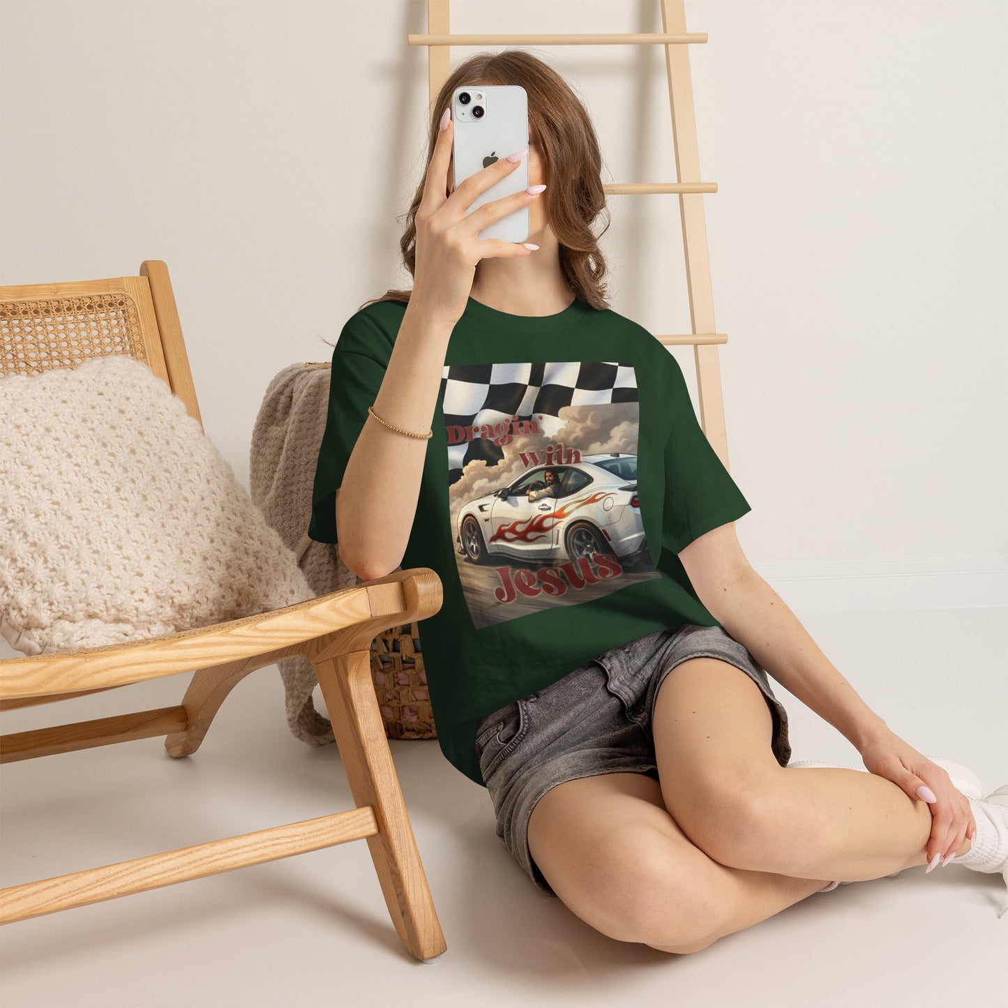Racing With Jesus T-Shirt — Faith & Speed Graphic Tee
