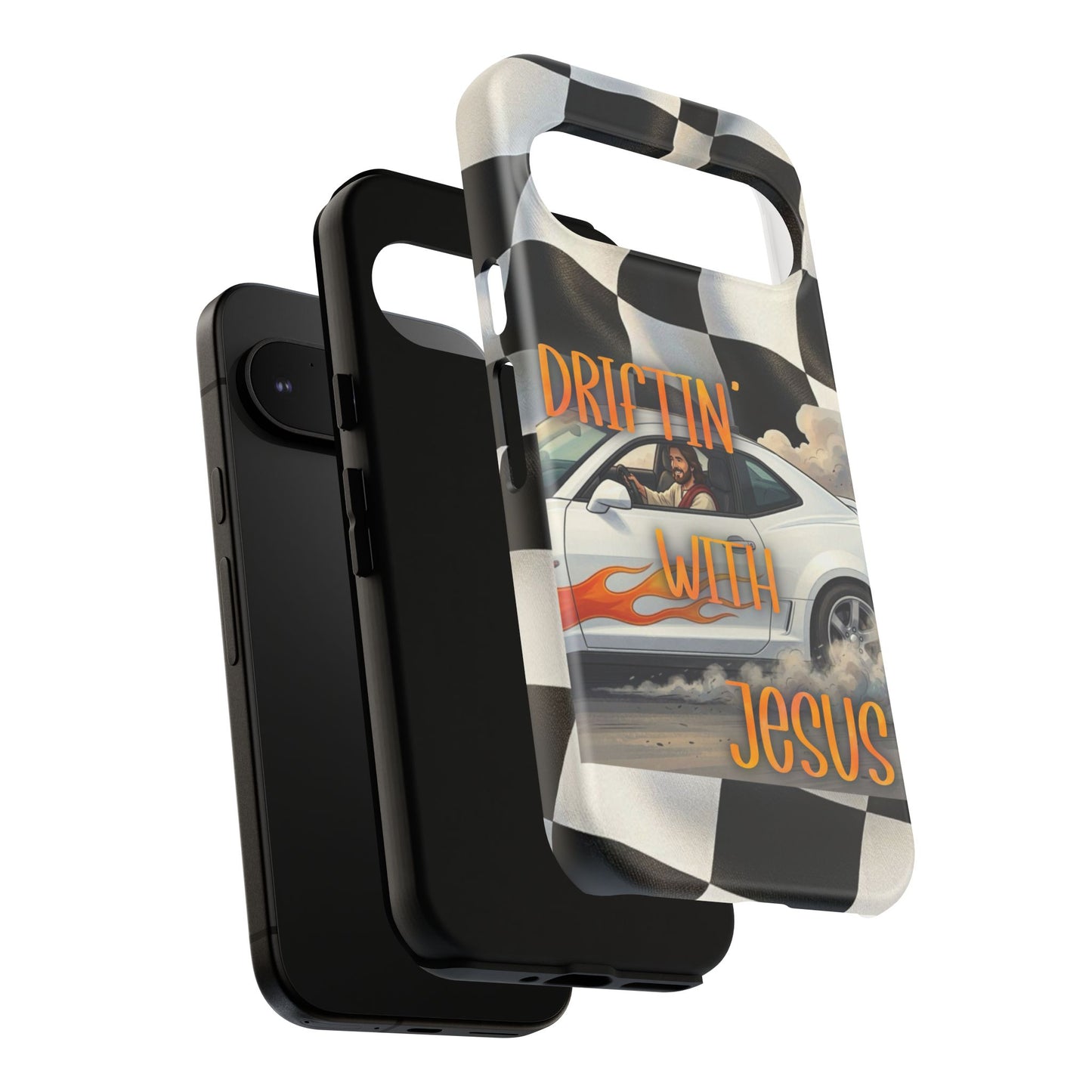Phone Case — "Driftin' With Jesus" Racing Crosscheck Design - Samsung/ Google phones