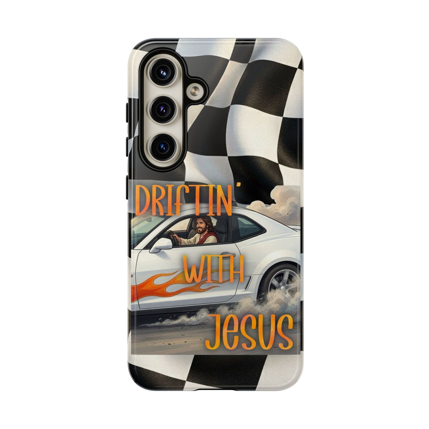 Phone Case — "Driftin' With Jesus" Racing Crosscheck Design - Samsung/ Google phones