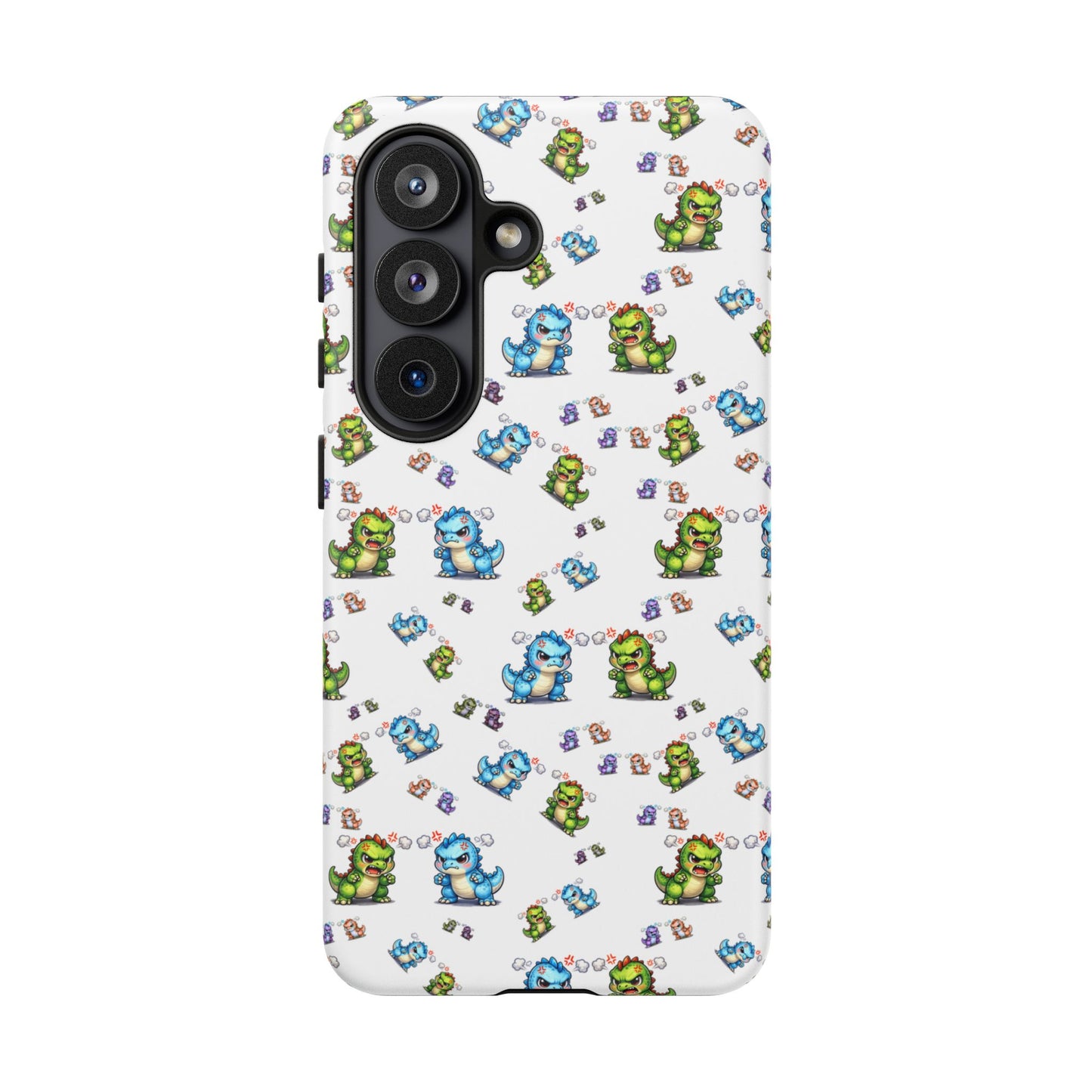 Cute Dino Pattern Phone Case — Playful Cartoon Dinosaur Tough Phone Cover