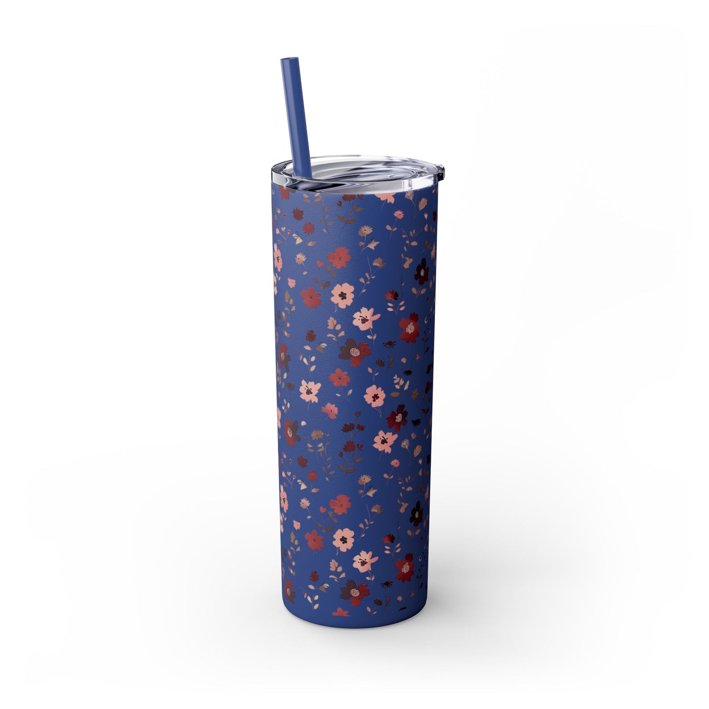 Floral Skinny Tumbler 20oz – Pink Blossom Straw Cup