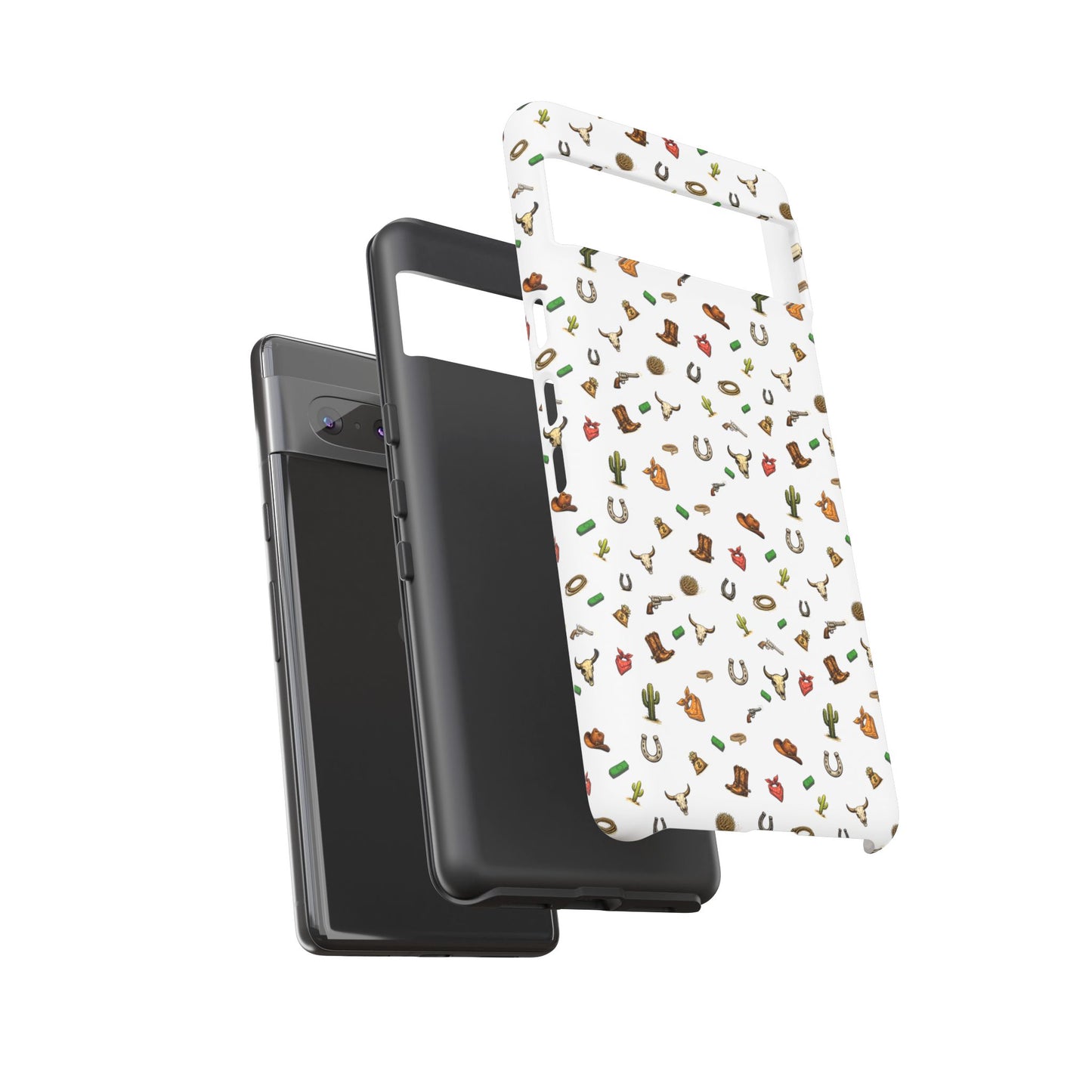 Western Pattern Phone Case — Cowboy Boots, Hats, Horseshoes & Cactus Tough Case