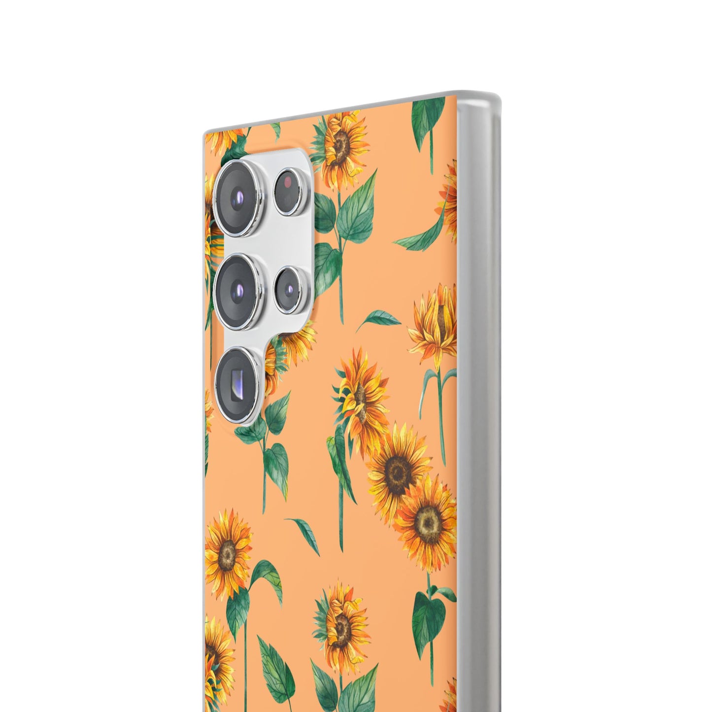 Sunflower Pattern Phone Case — Floral Peach Slim Flexi Case